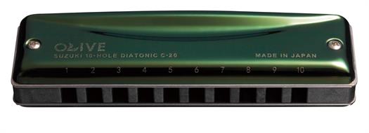 Suzuki Olive C-20 Diatonic harmonica  -  Key: C